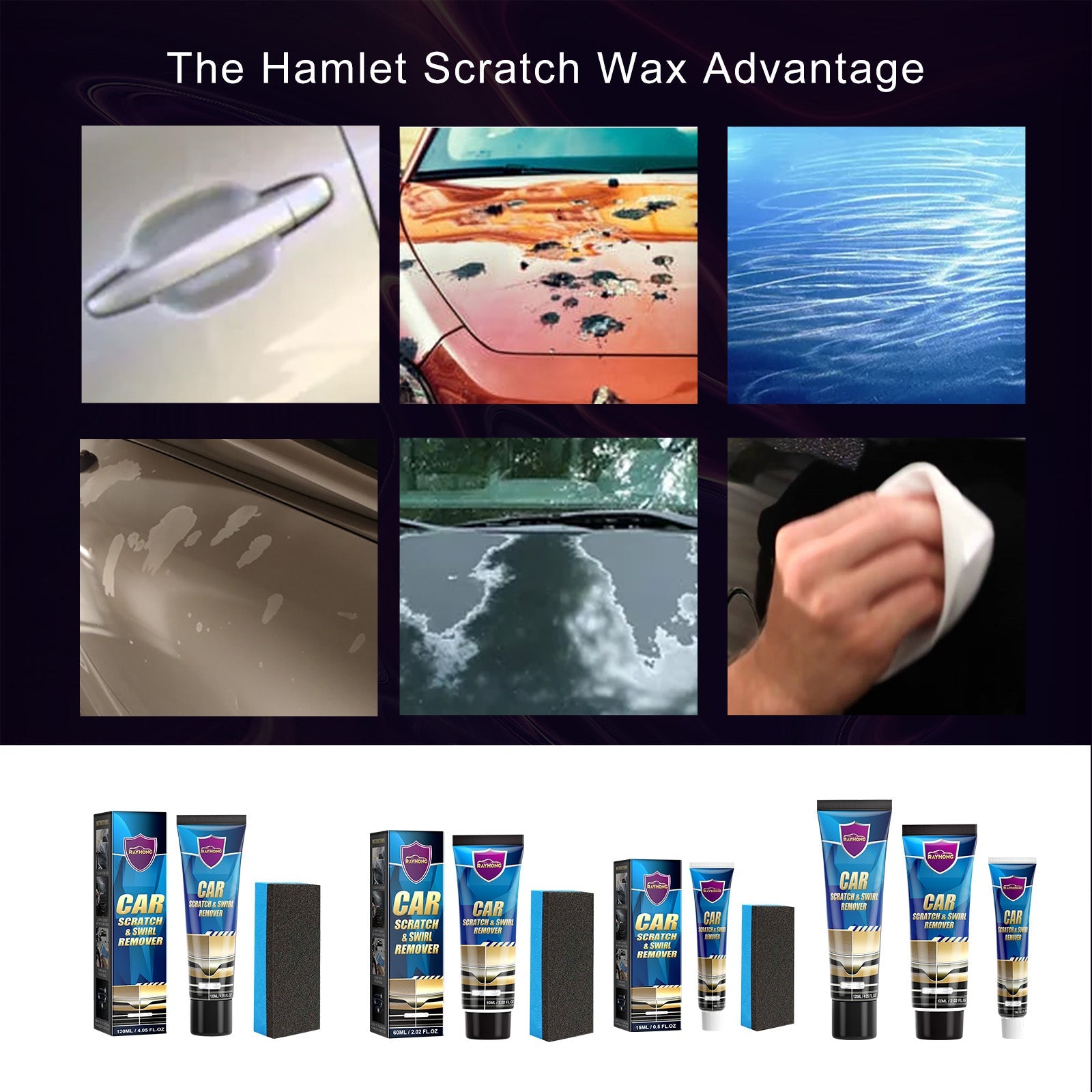 Car Scratch Repair Cream, Car Maintenance Refurbishment Paint Scratches Scratches Polishing Paint Repair Paste