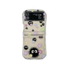 Cute Coal Ball Slim Waist Foldable Phone Case for Samsung Galaxy Z Flip 4/5/6/7 - Slim Waist [Transparent - Star Fuzzy Coal Ball] Single Shell / Universal for Samsung Z Flip 3/4