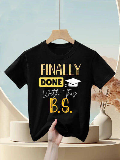 Finally Done With This Bs Bachelor's Bachelor Graduation Kids T-Shirt