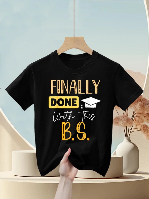 Finally Done With This Bs Bachelor's Bachelor Graduation Kids T-Shirt