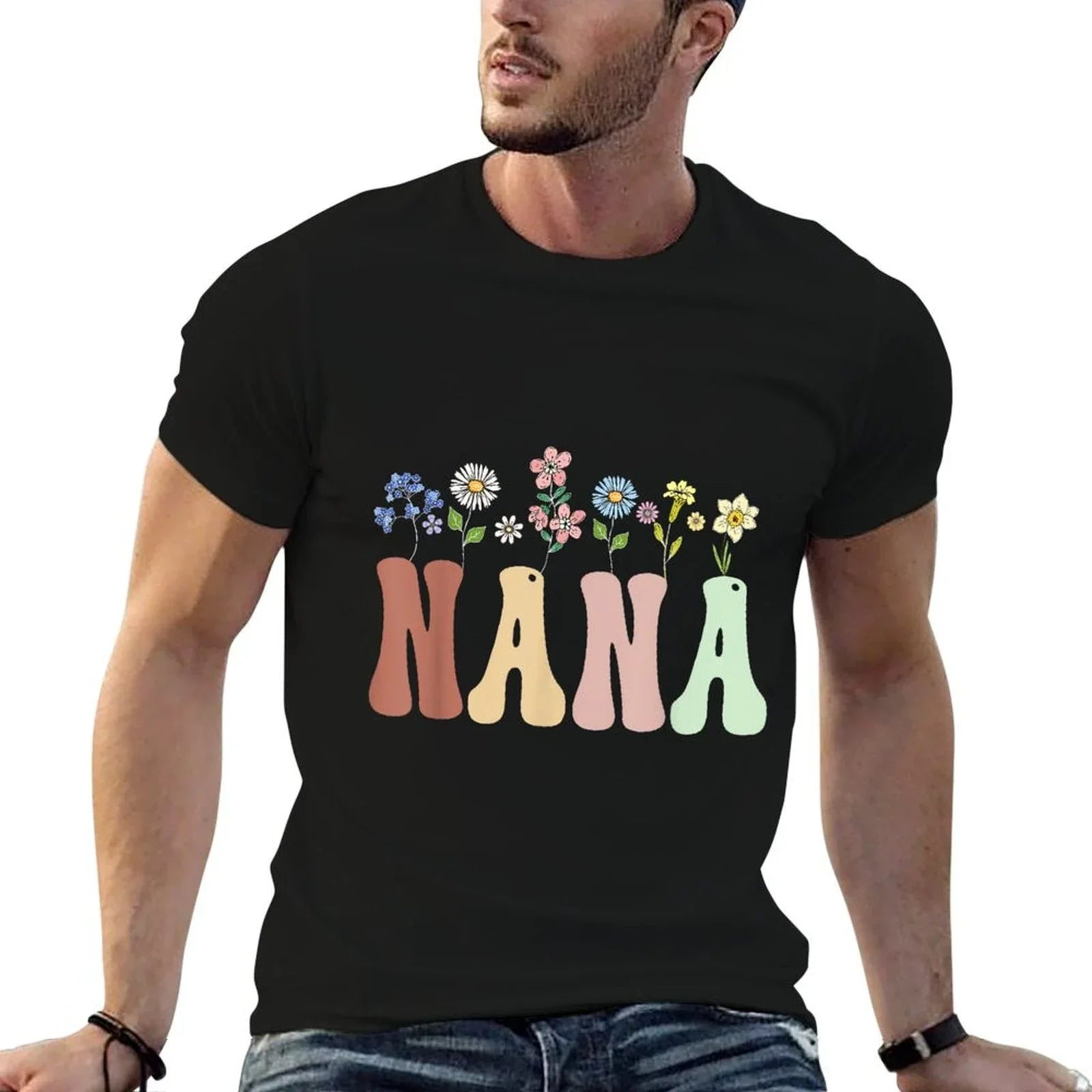 Nana Gifts Women Wildflower Floral Design Nana T-Shirt