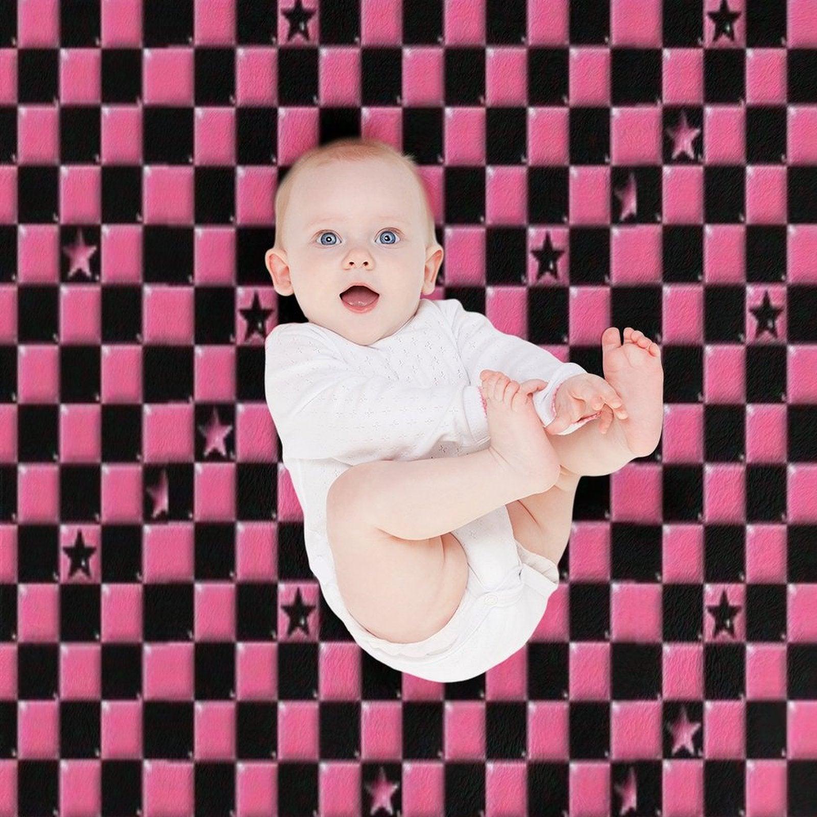 Emo Black And Pink Stars Throw Blanket
