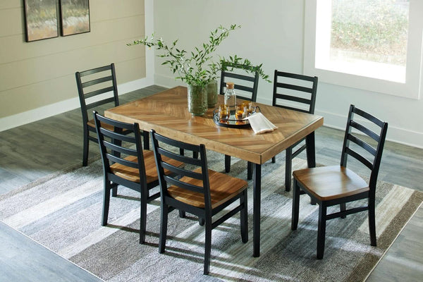Blondon 60 Inch Solid Wood Dining Set Brown Finish Durable Construction