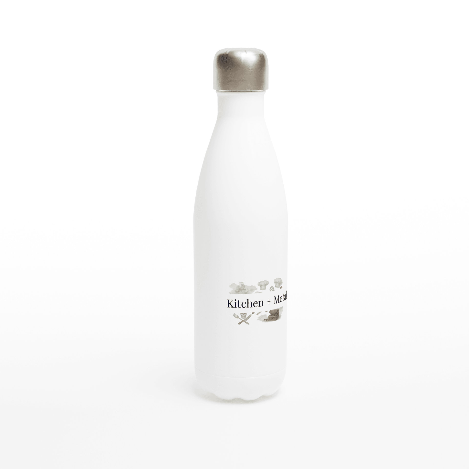 White 12oz Enamel Mug - White 17oz Stainless Steel Water Bottle | Coffee Mugs | Kitchen + Metal