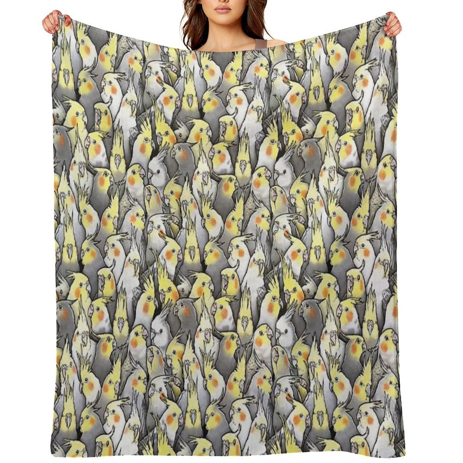 Cockatiels Galore Throw Blanket