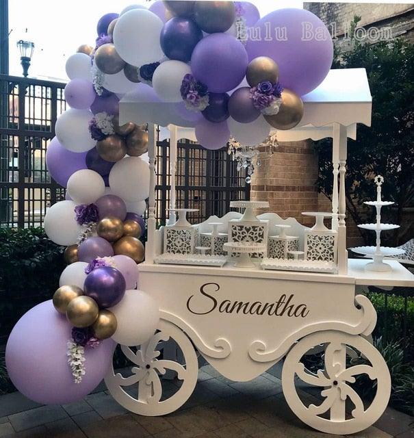 92pcs Pastel White Purple And Gold Garland Balloons Kit For Party Wedding Birthday Baby Shower  Bridal Shower Gender Reveal