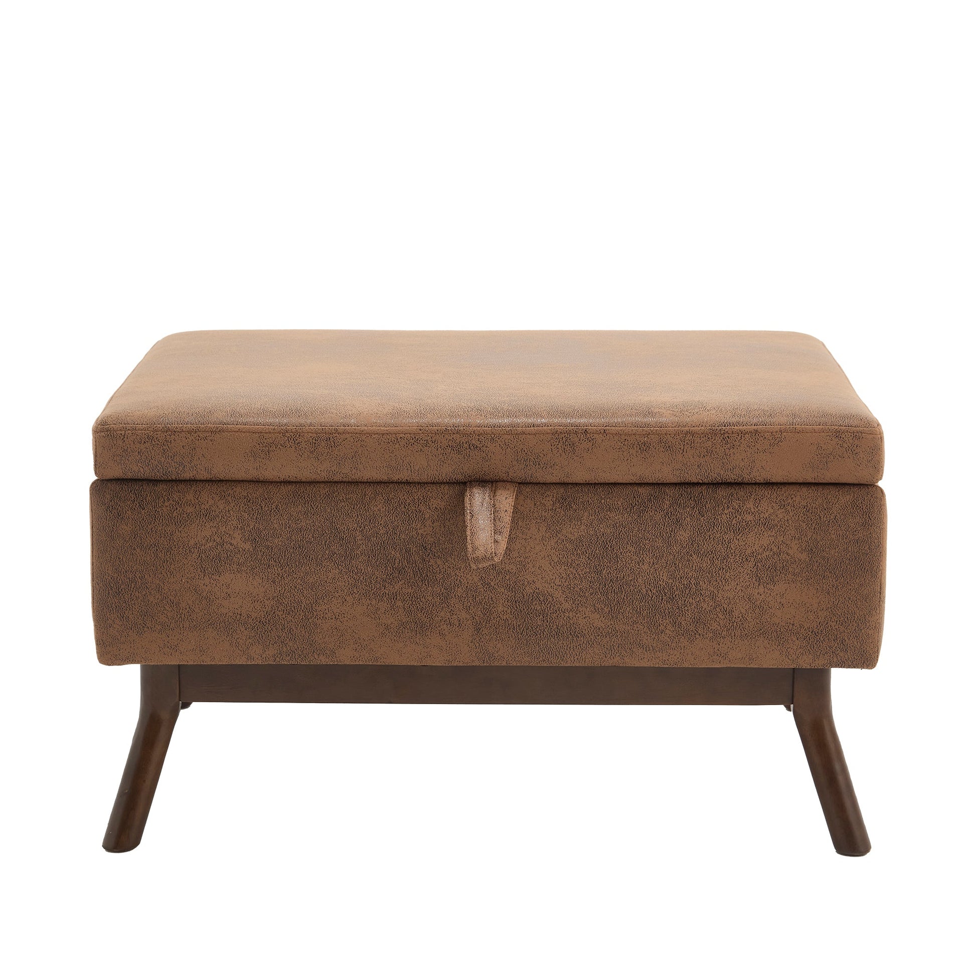 Mid-century modern square coffee table storage bench, assembled, suitable for living room, entryway and family room, used as a coffee table, stirrups, shoe bench