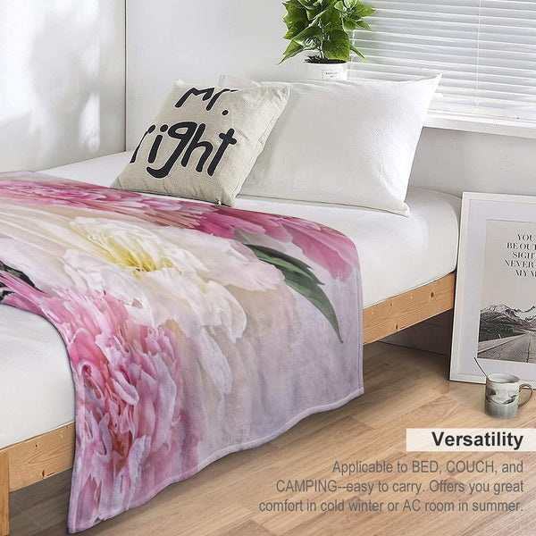 Peonies All-season Throw Blanket