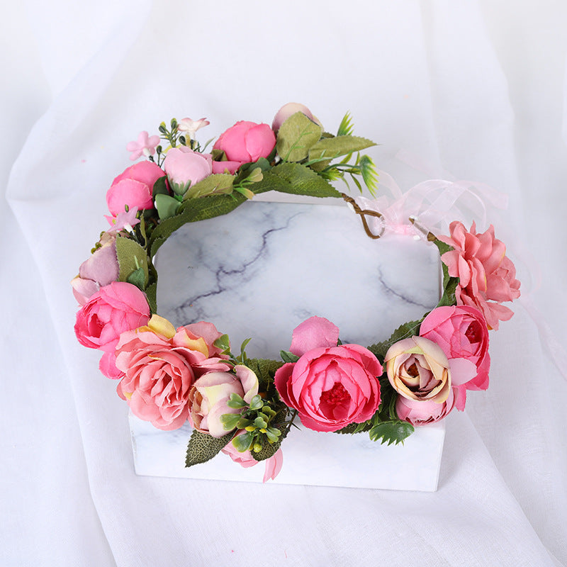 Wreath, European and American fashion, women's simulated flower hair accessories, Hawaiian wedding photography, headwear, headwear for women