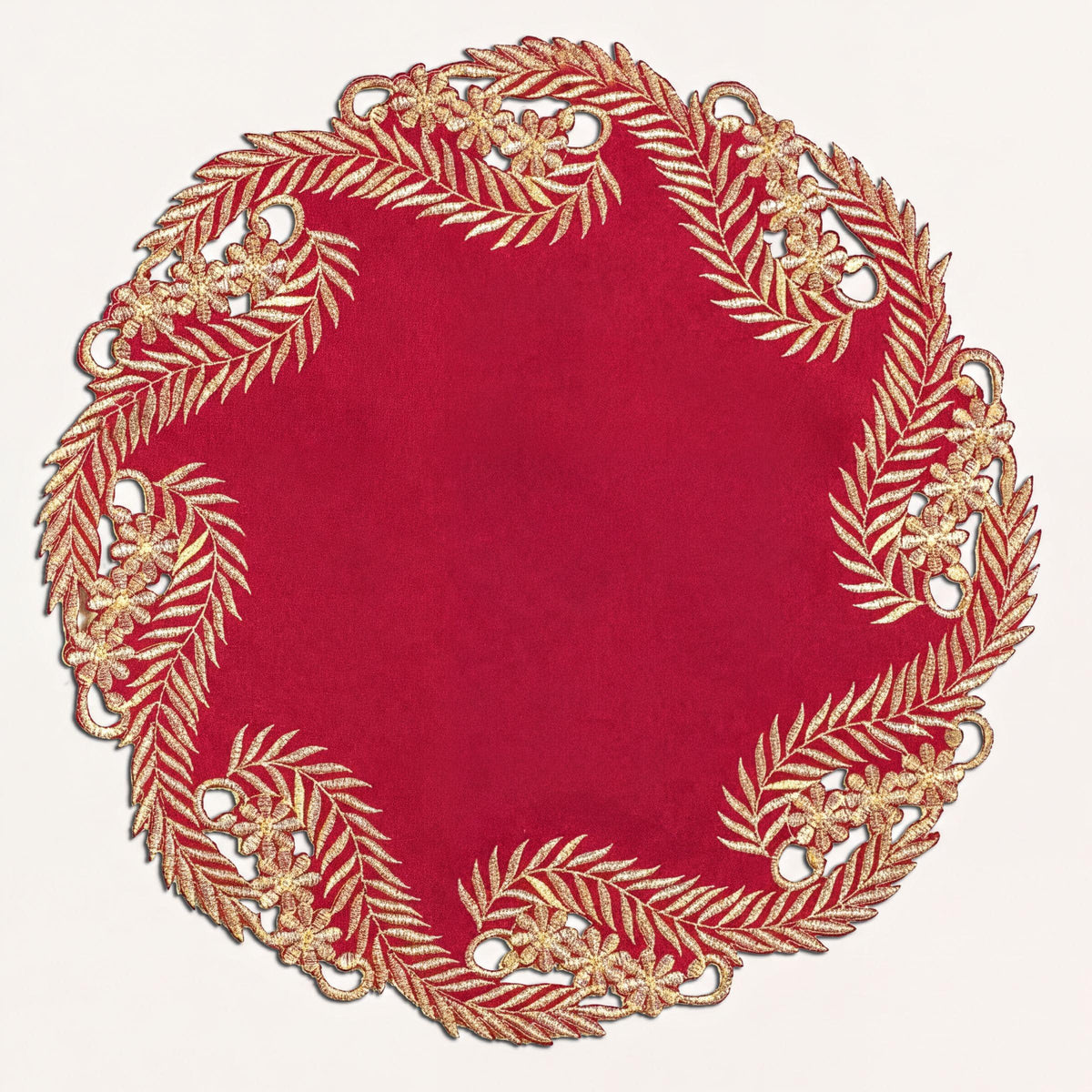 Burgundy Gold Doilies – Wine Grace, 15 Inch