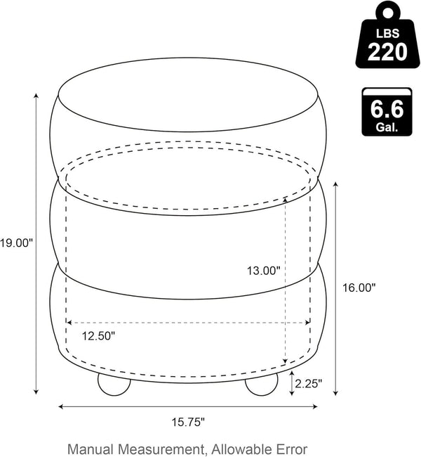 Round Upholstered Ottoman With Storage Gradient Brown