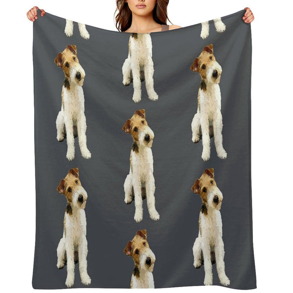 Wire Fox Terrier Head Tilt Eco-conscious Throw Blanket