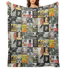 90s 00s Indie Britpop Albums Homage Collage Sustainable Throw Blanket