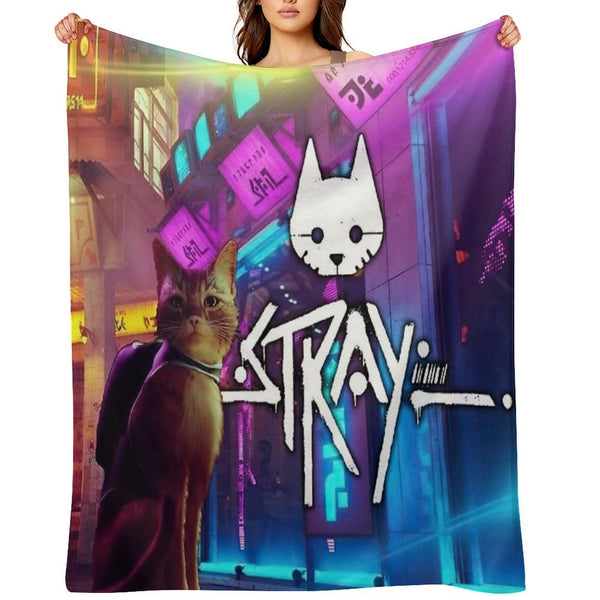 Stray Game Cat Sad Easy Care Throw Blanket