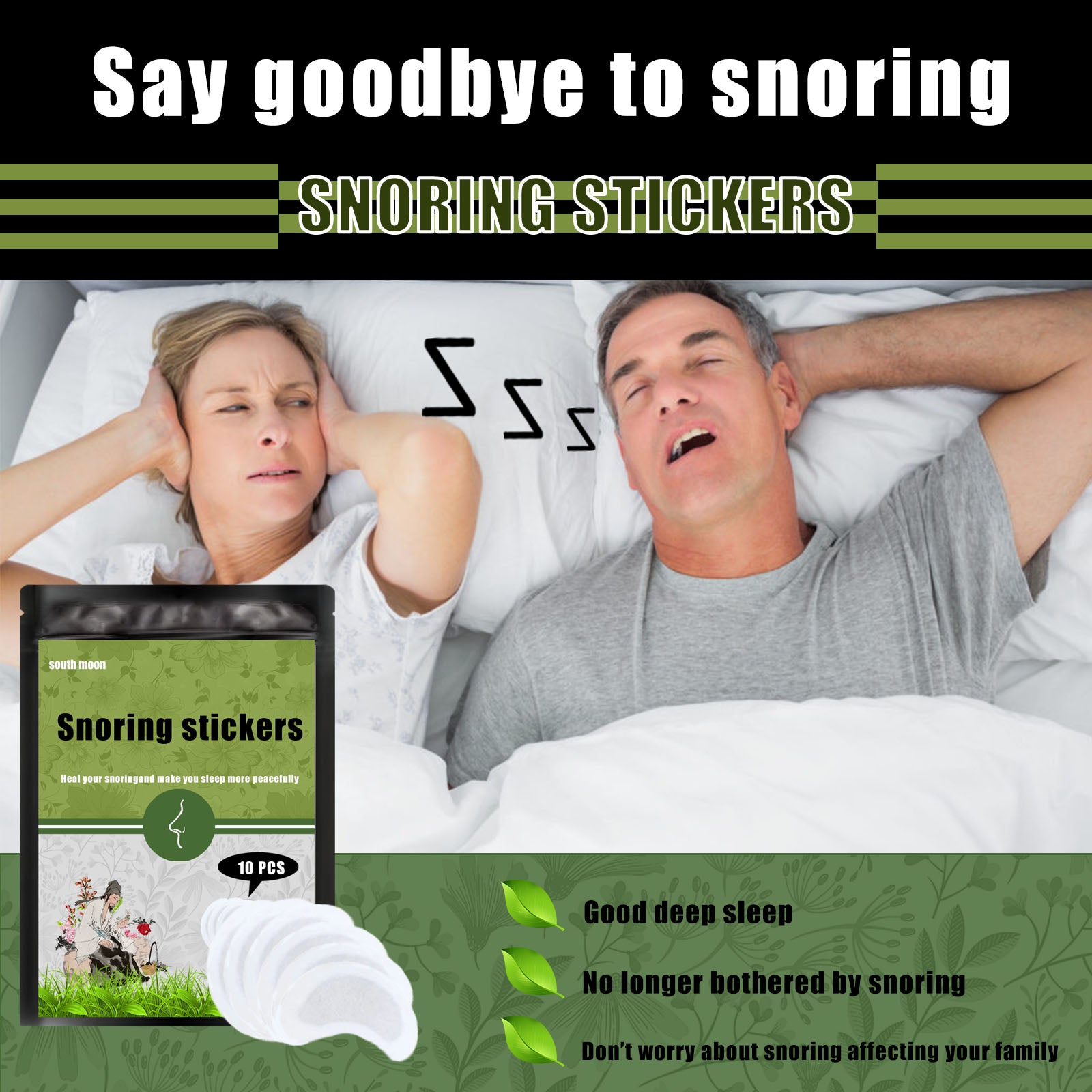 Anti-Snoring Patch, Anti-Snoring Breathing And Sleep Talk Sleep Care Patch