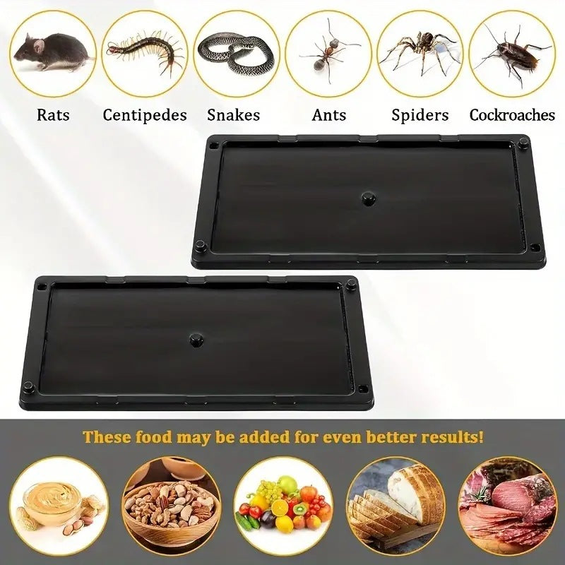 2pcsEliminate Mice & Insects Instantly Mouse & Insect Glue Traps Ready To Use Indoors,Rodent Mouse Rat Insect Sticky Adhesive