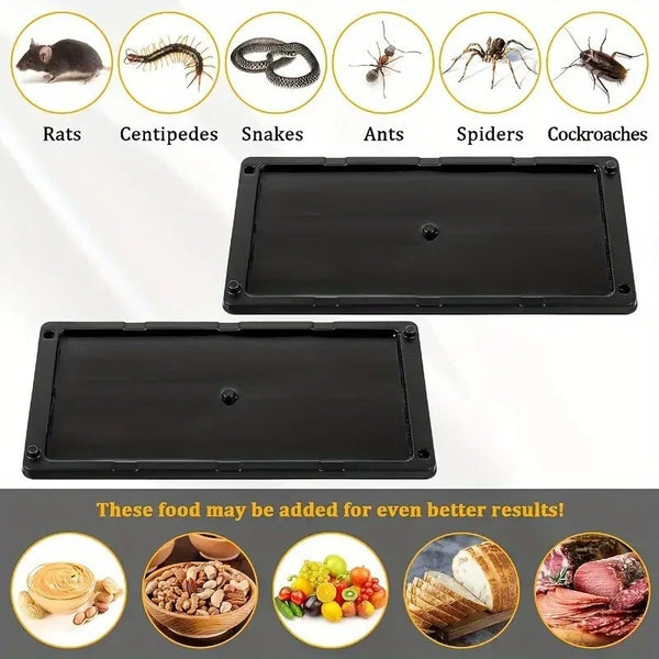 2pcsEliminate Mice & Insects Instantly Mouse & Insect Glue Traps Ready To Use Indoors,Rodent Mouse Rat Insect Sticky Adhesive