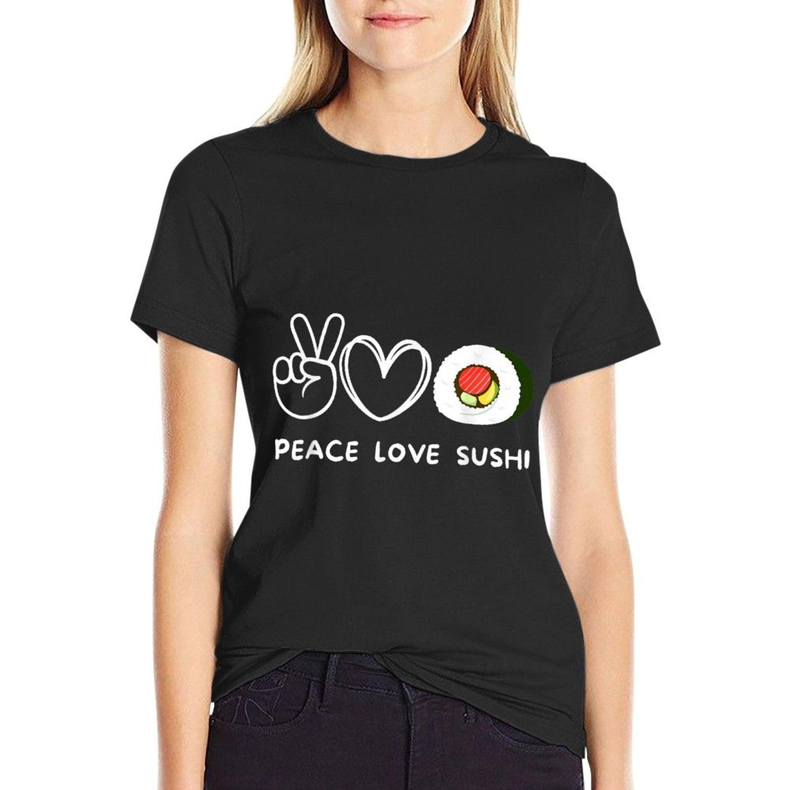 Peace, Love Sushi Retro Sushi Lover Japanese Food Lover T-Shirt
