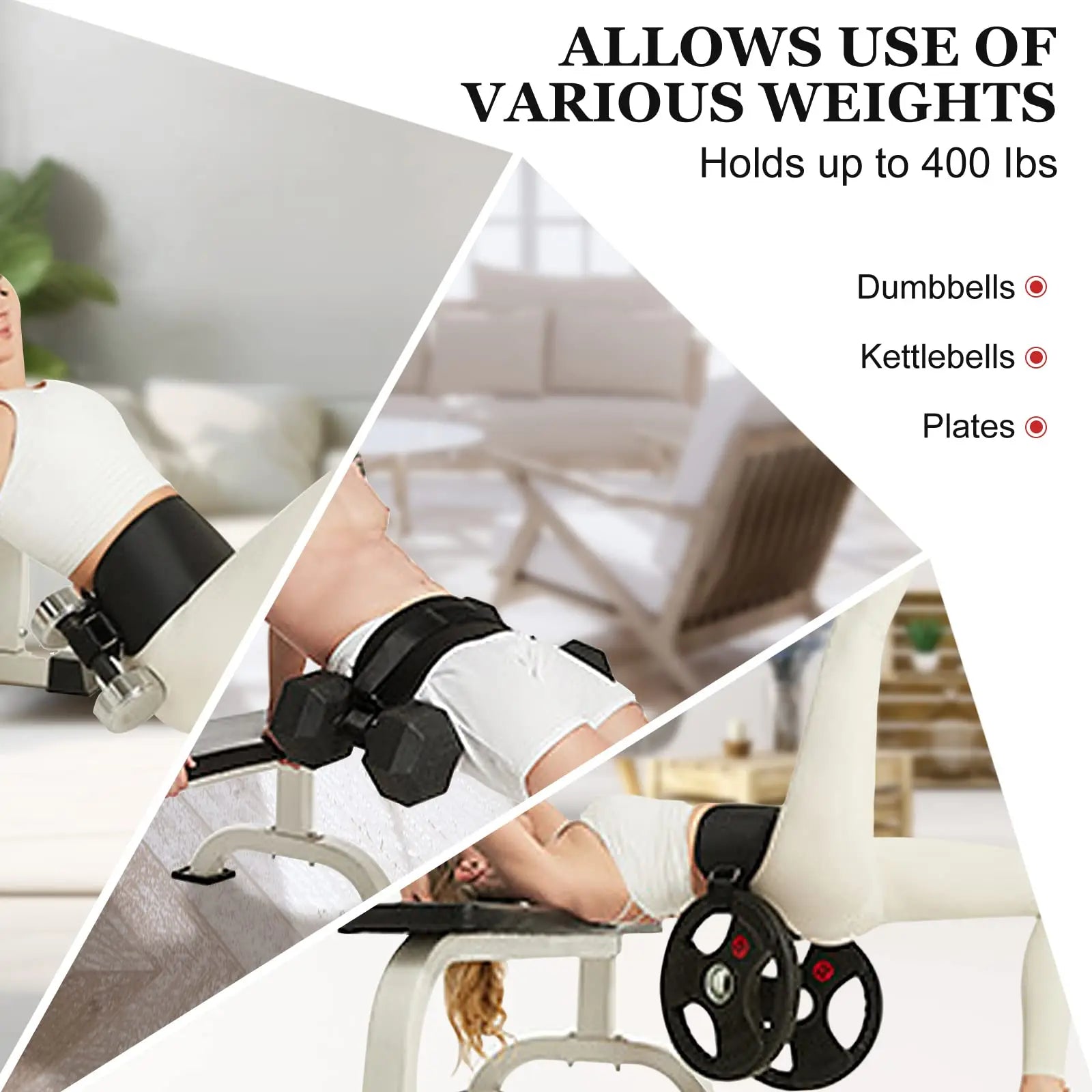 Cintura di spinta dell'anca Glute Bridge Pad Workout con manubri Kettlebells per squat Lunges Bridges Dips Training Home Gym Equipment