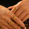 18K Gold-Plated Crisscross Ring - Gold / 7