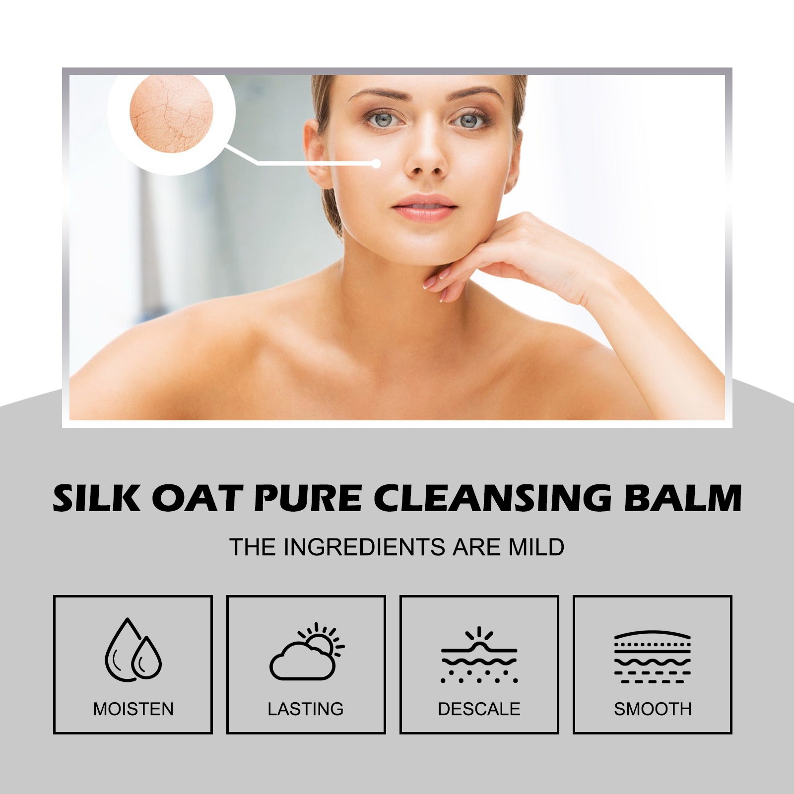 Oatmeal Cleanser, Gently Cleans Pores And Moisturizes Facial Skin With A Moisturizing And Refreshing Oil Control Cleanser