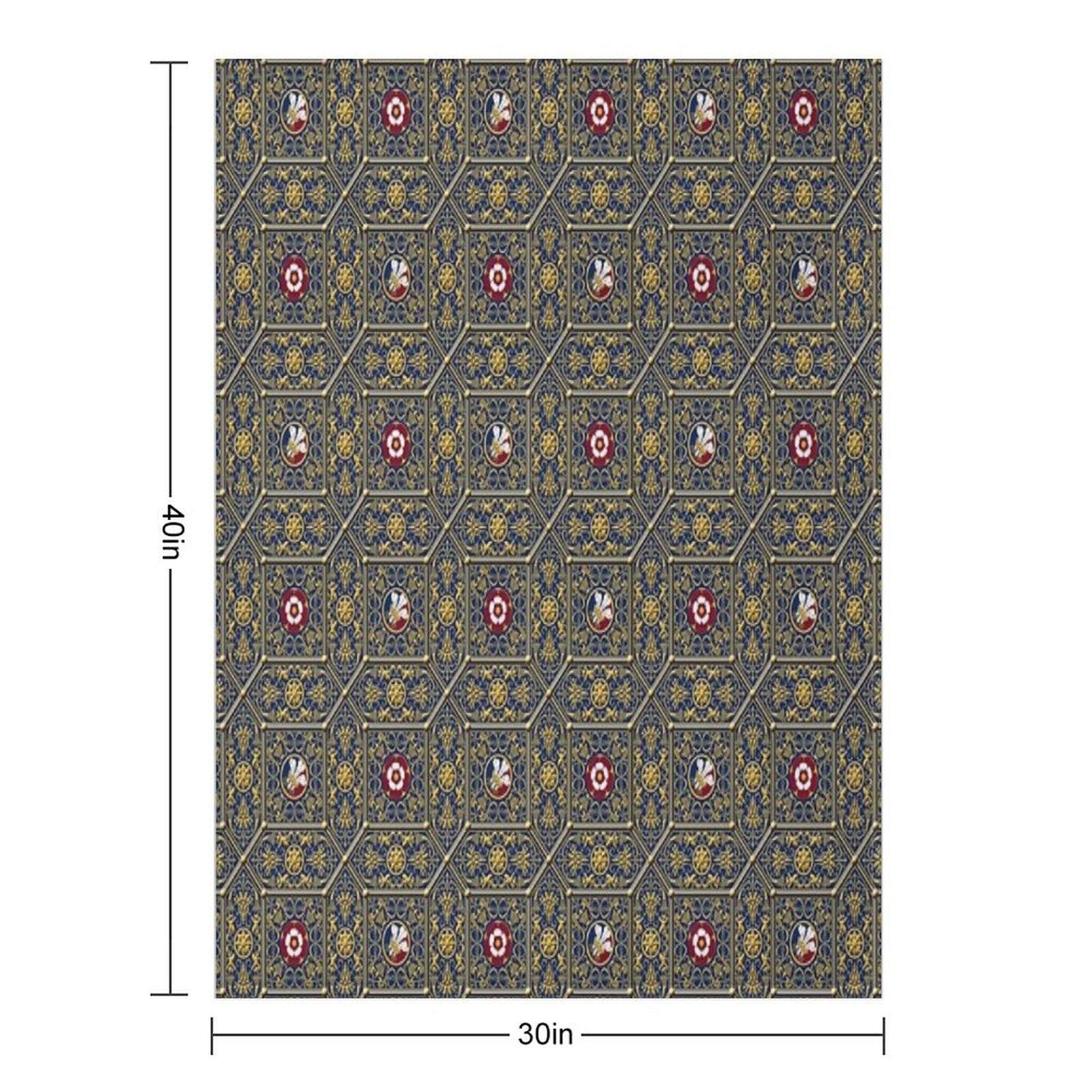 Hampton Court Renaissance Heraldic Tudor Rose Throw Blanket