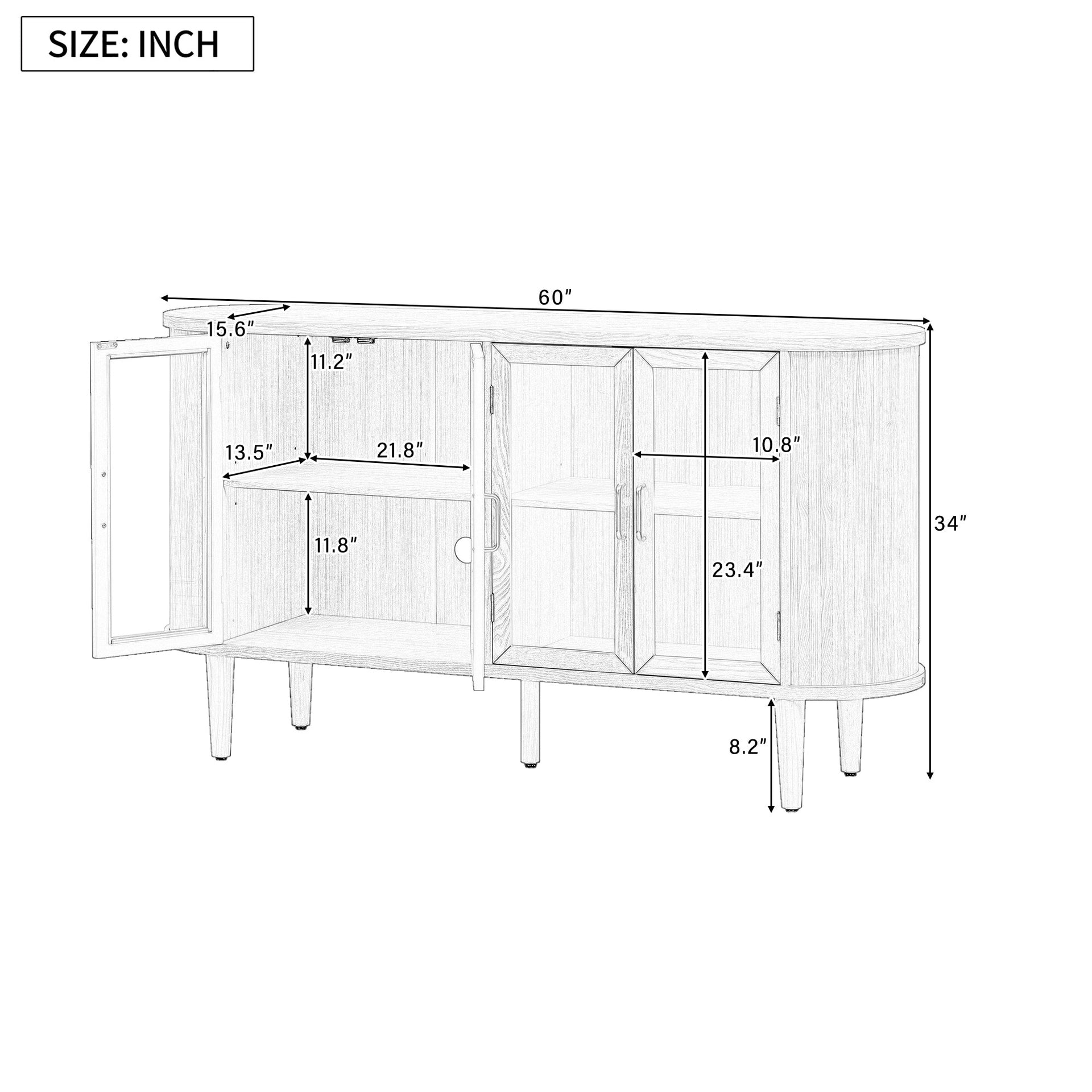 Farmhouse Sideboard Cabinet with Storage BLAKHOM
