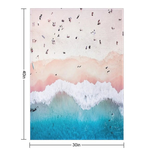 Aerial Sandy Beach Throw Blanket