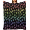 D20 Dice Set Pattern (Rainbow) Throw Blanket
