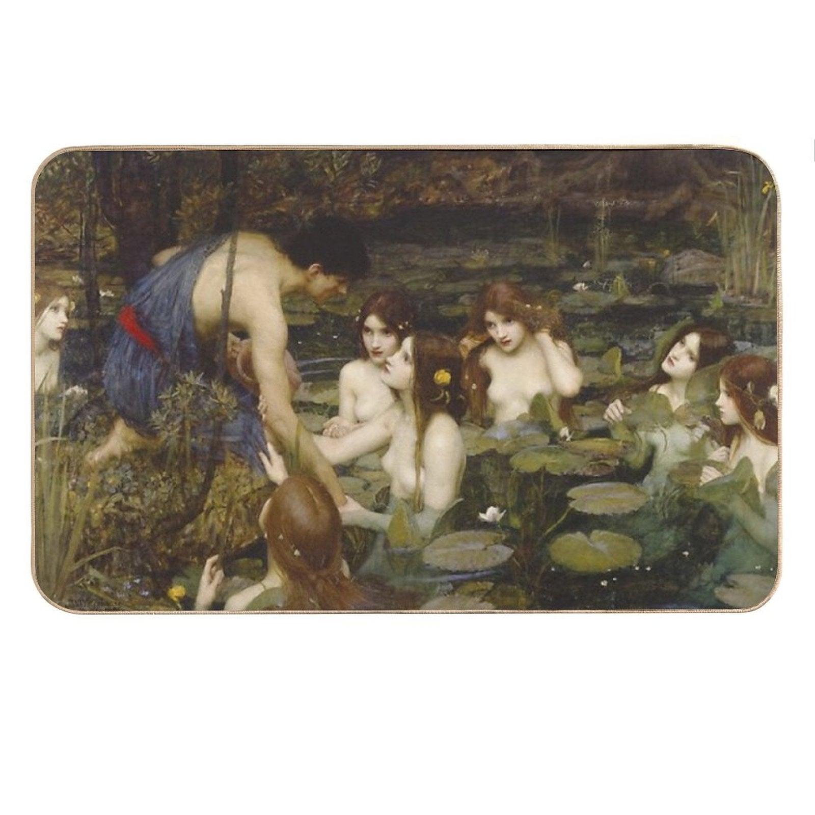 Hylas And The Nymphs - John William Waterhouse Bath Mat
