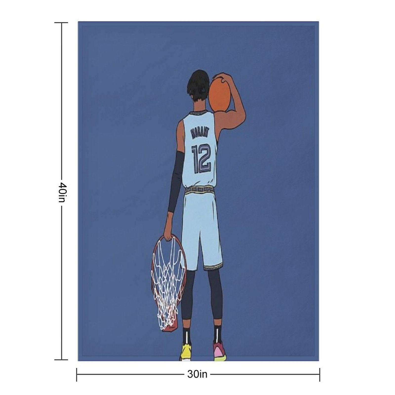 Ja Morant And The Rim Throw Blanket
