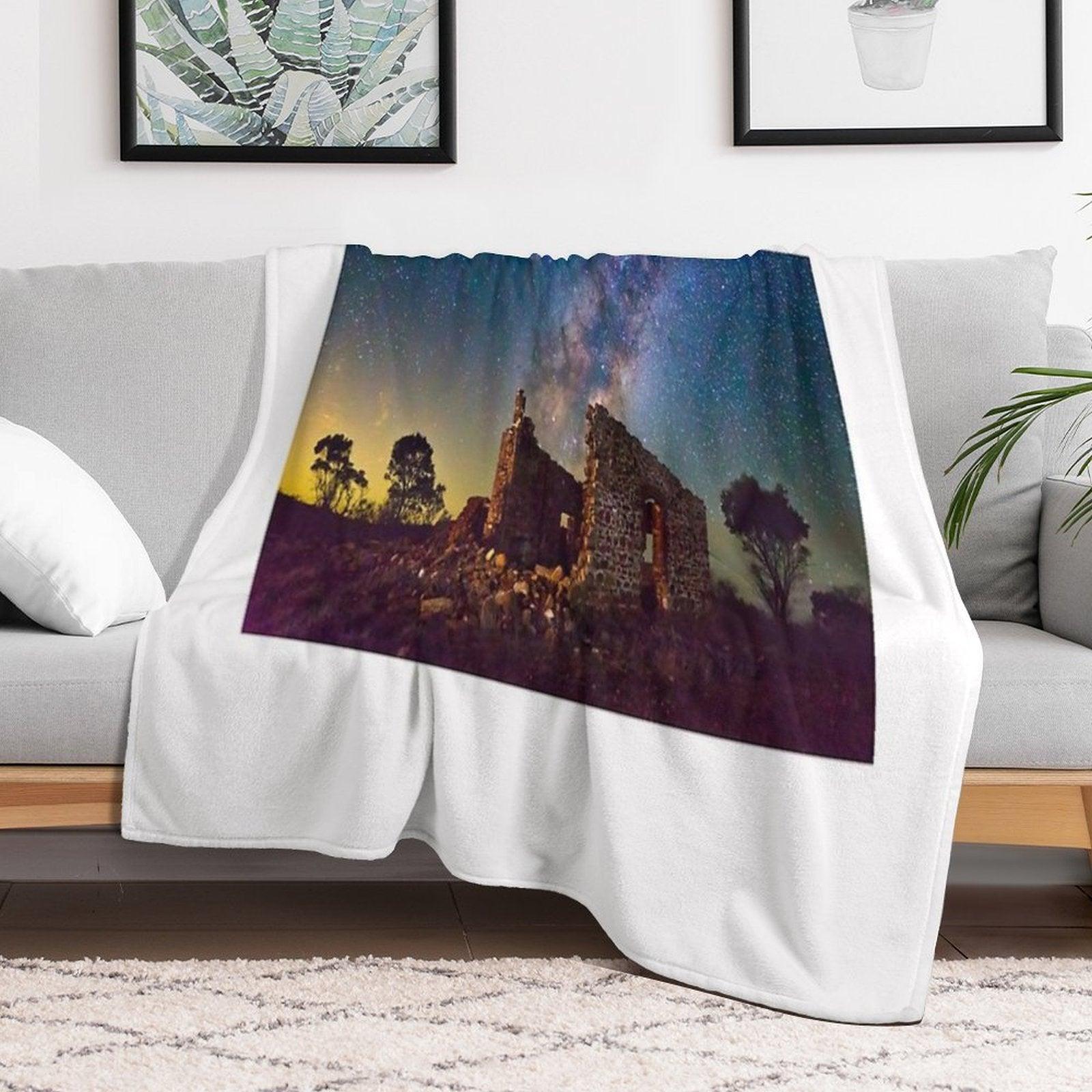 Crumbling Walls in Starlight Throw Blanket