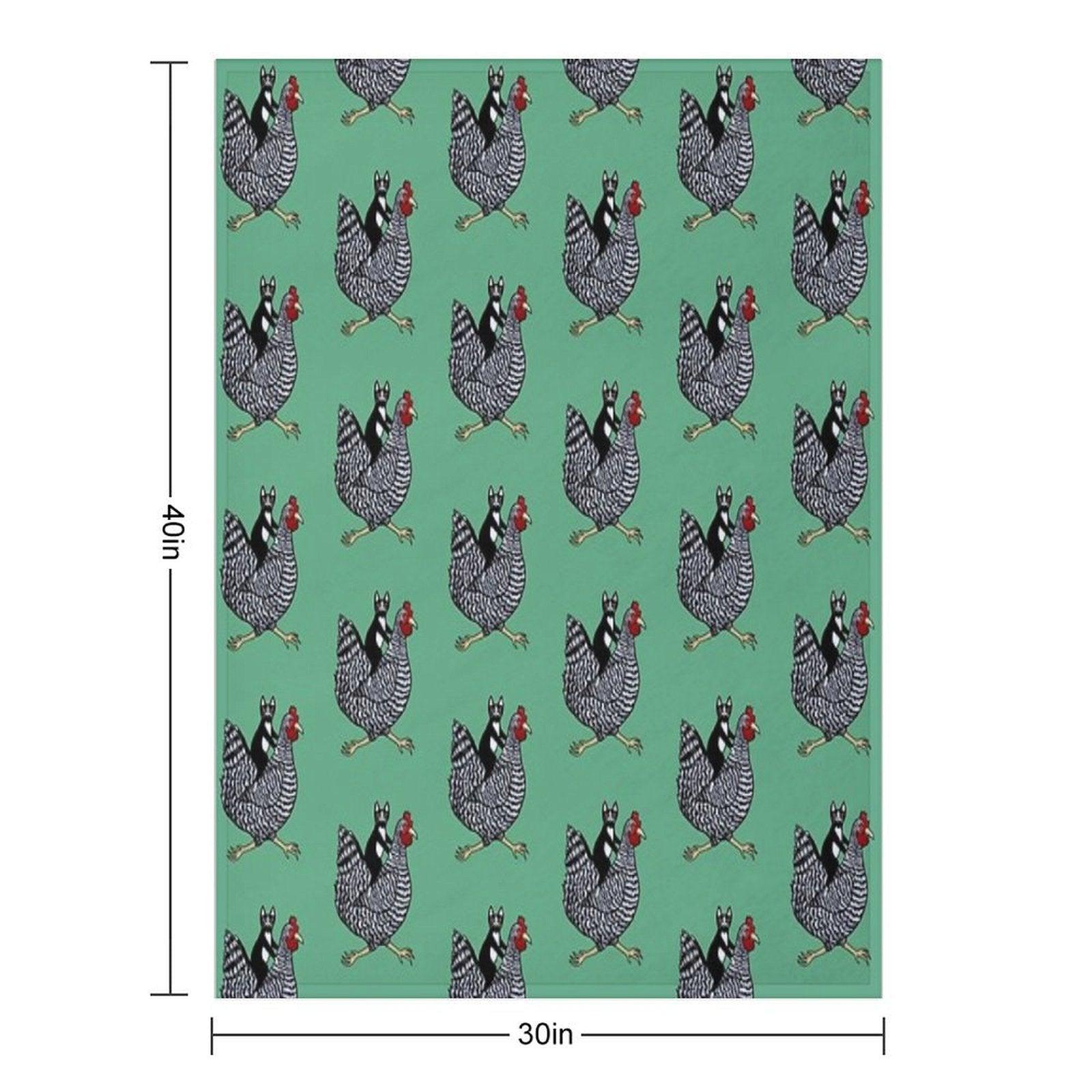 Cat Riding A Chicken Throw Blanket