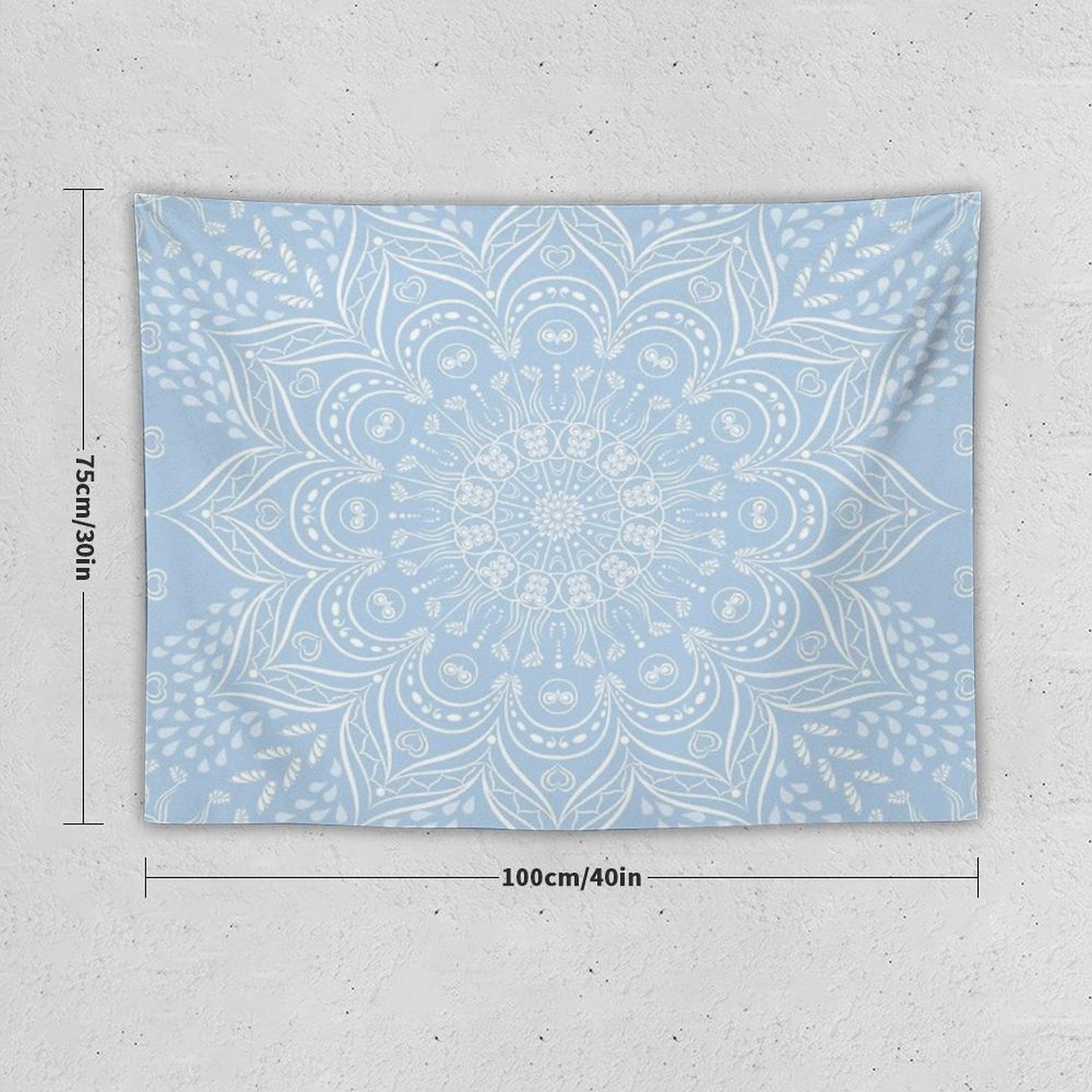 Baby Blue Mandala Pattern Tapestry