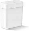 MOPALL Small Bathroom Trash Can with Lid, 2.6 Gallons / 10 L Slim Plastic Garbage Bin with Pop-Up Lid, Mini Waste Basket Can Dog Proof for Kitchen, Bedroom, Office, Laundry, Toilet, Rv, White