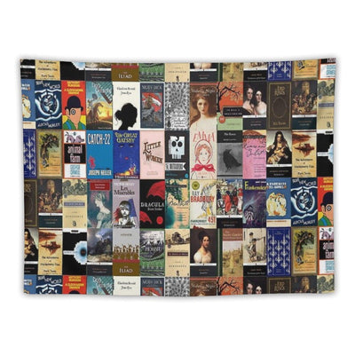 Classic Literature Book Covers Tapestry