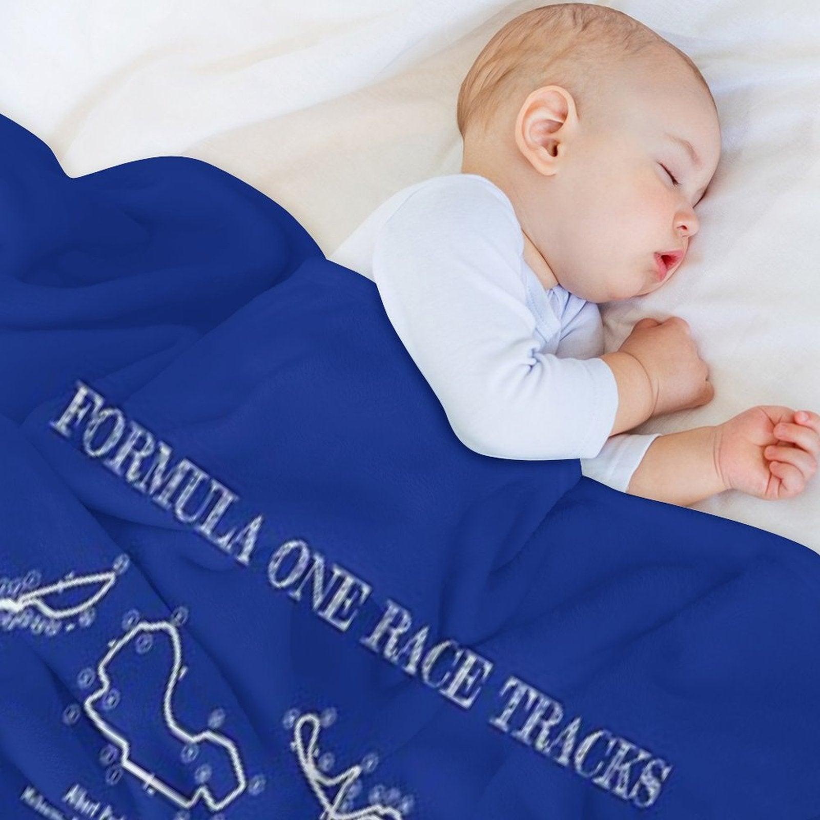 F1 Race Tracks  (White Stencil-No Background) Throw Blanket