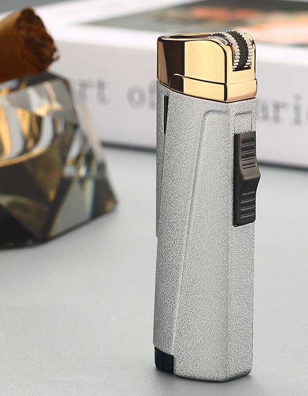 NEW Modern Luxury Grinding Wheel Three Torch Turbo Lighters For Cigarettes Accessories Cigar Smoking Lighters New Metal Design