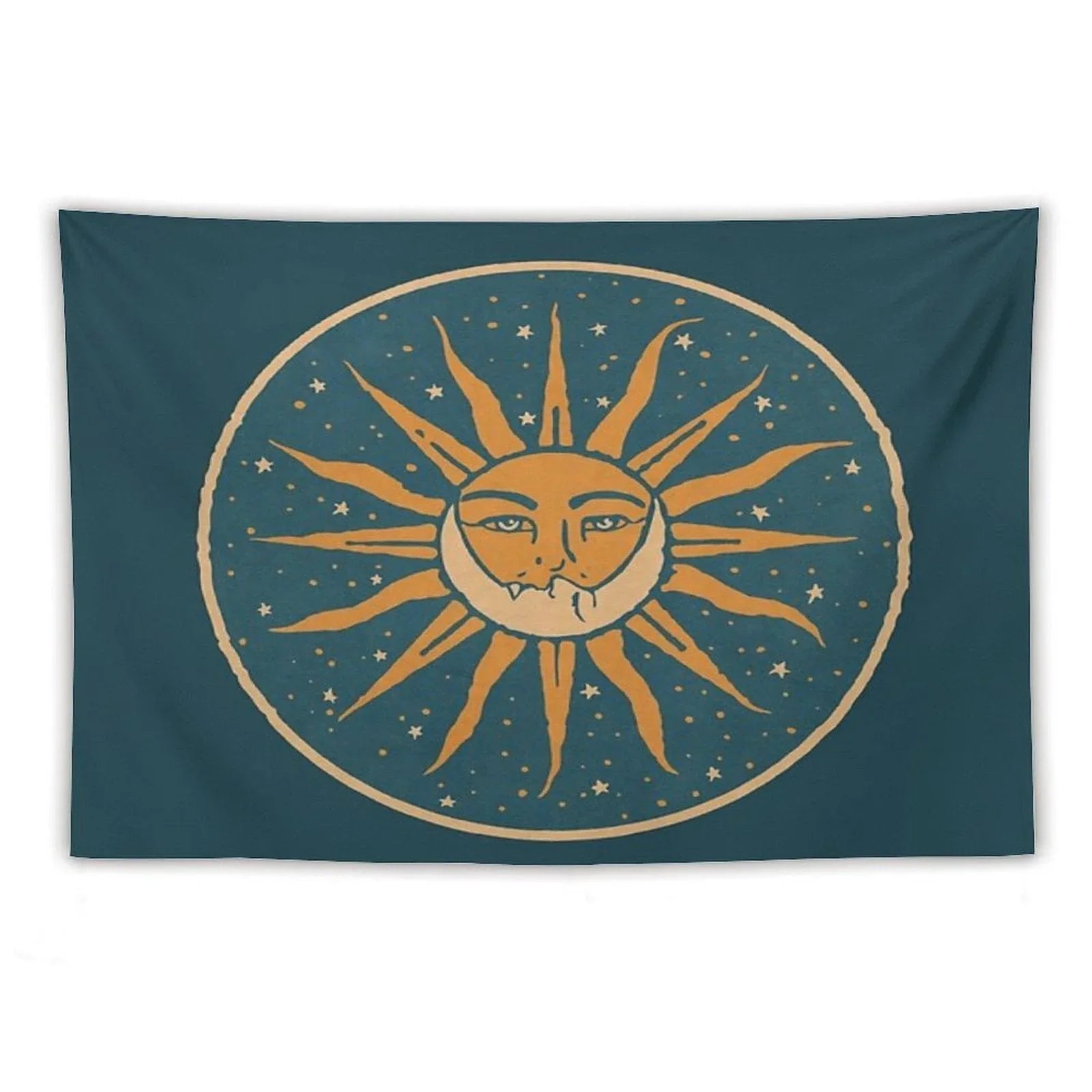 Sun And Moon  Vintage Tapestry