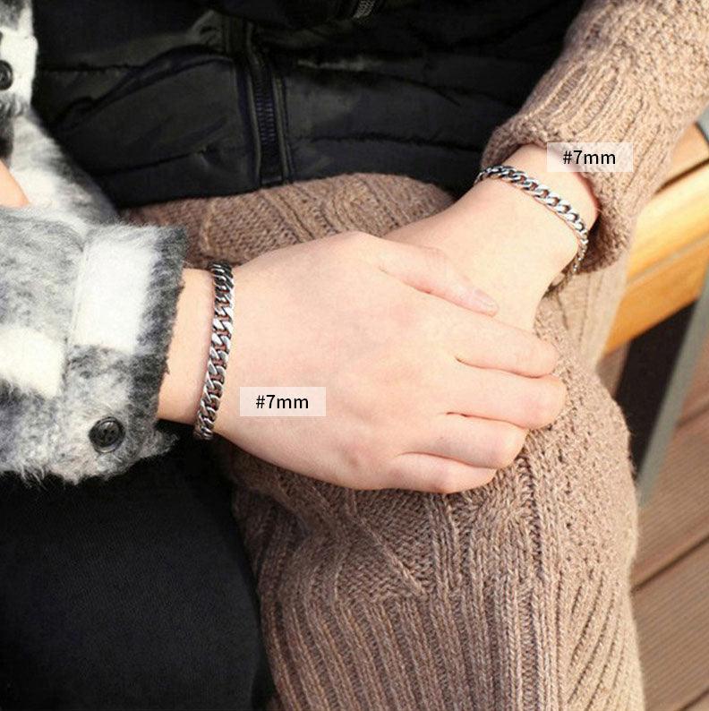 925 Sterling Silver Jewelry Flat Chain Bracelet For Women Men Lovers