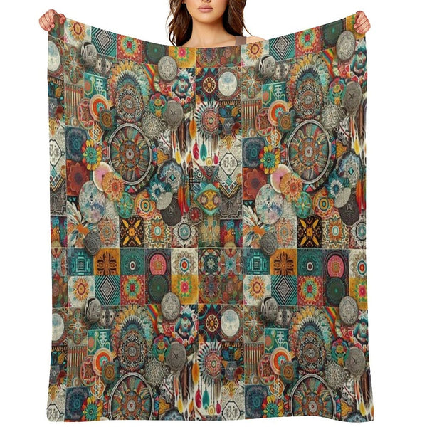 Fabric Pattern Multi-functional Throw Blanket