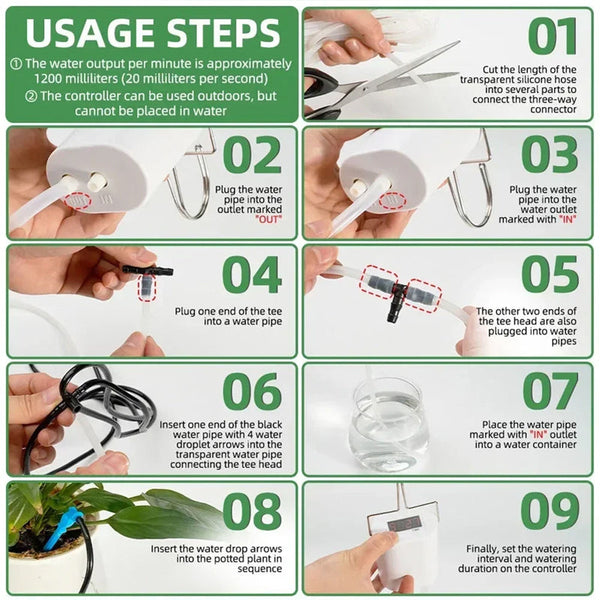 2/4/8/16 - Head Automatic Irrigation Controller, Plant & Flower Sprinklers, Drip Irrigation Kit, Potted Timer