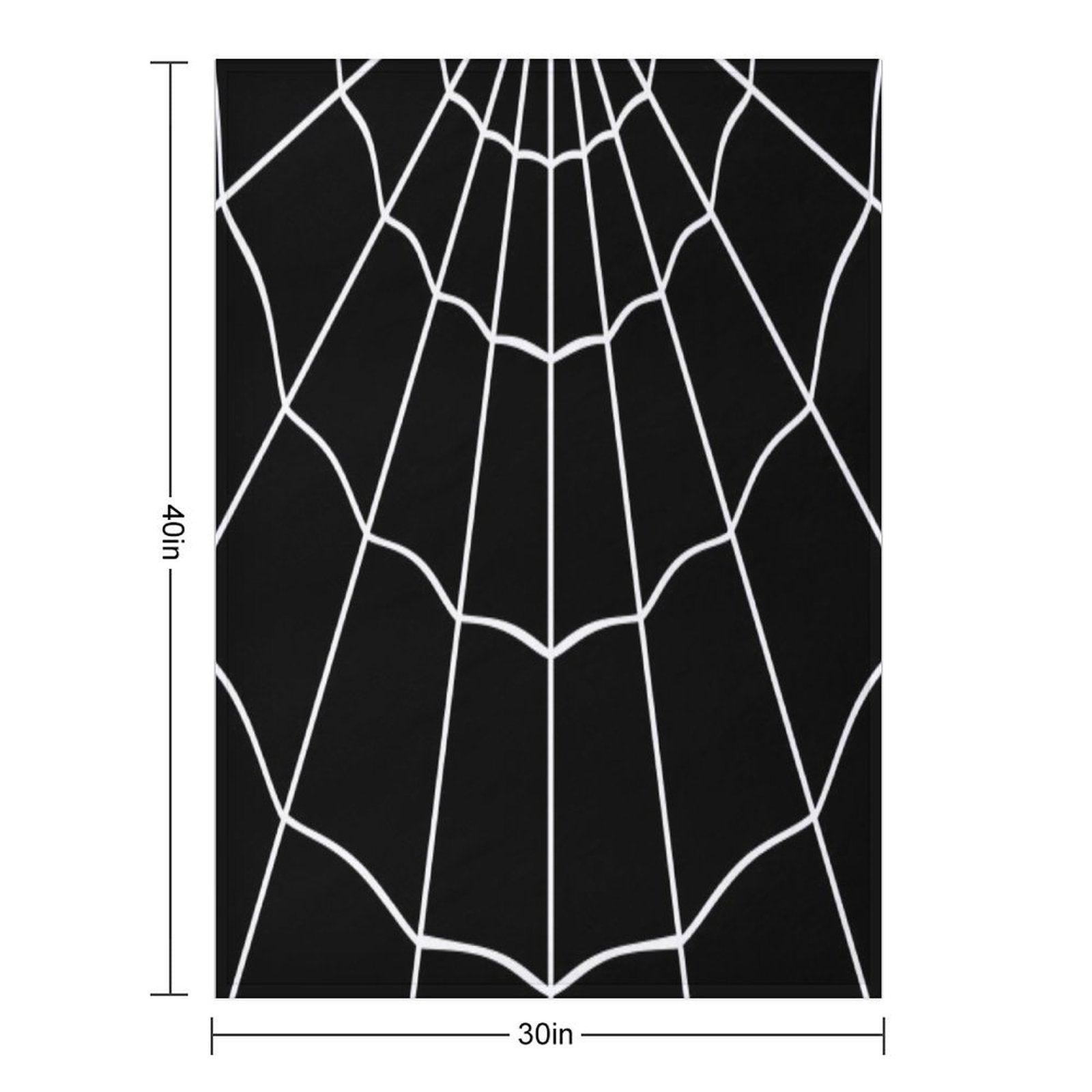 Spider Web - Black Throw Blanket