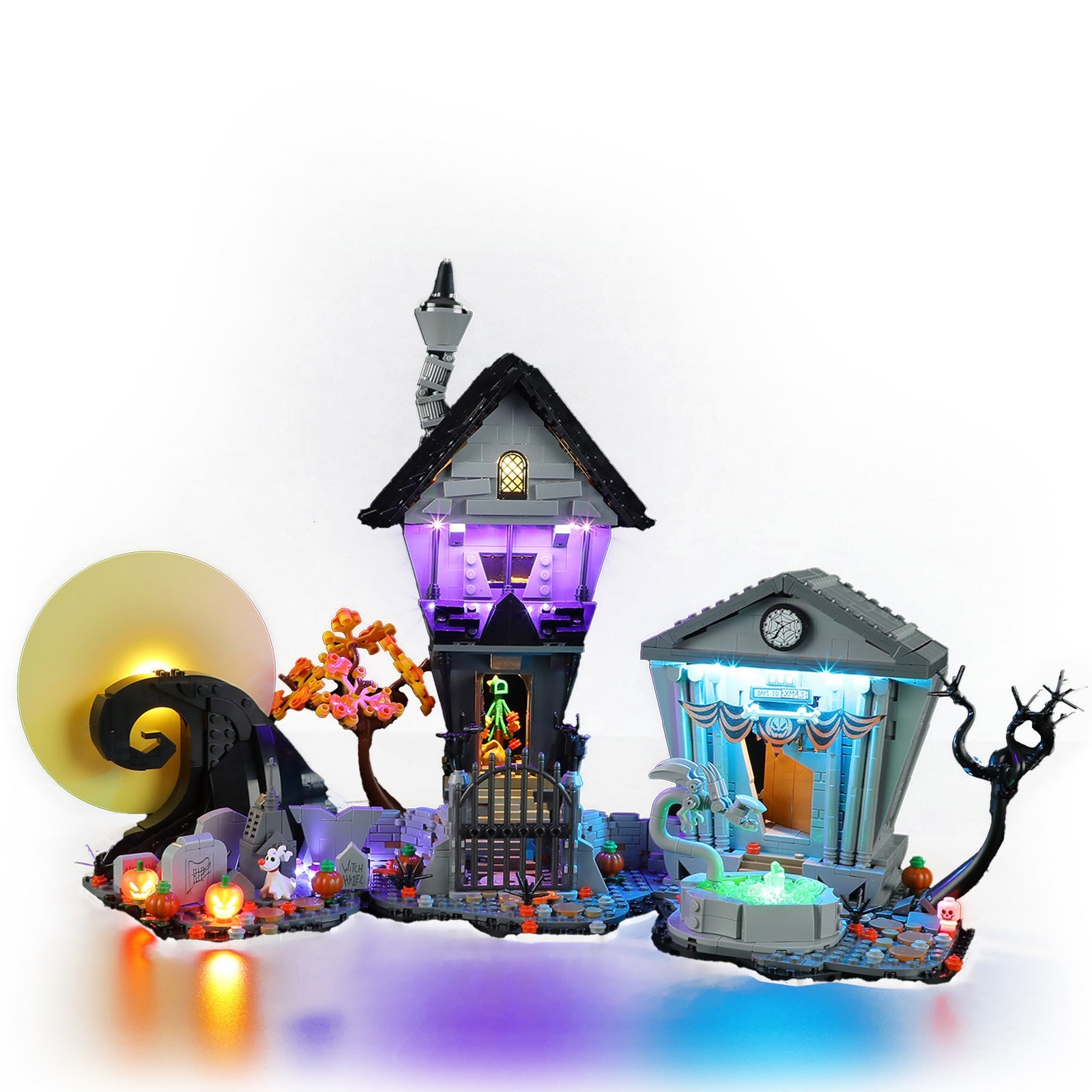 Compatible with LEGO 21351 Christmas Horror Night Building Blocks, LED Lighting, Winter Christmas Series Column lighting