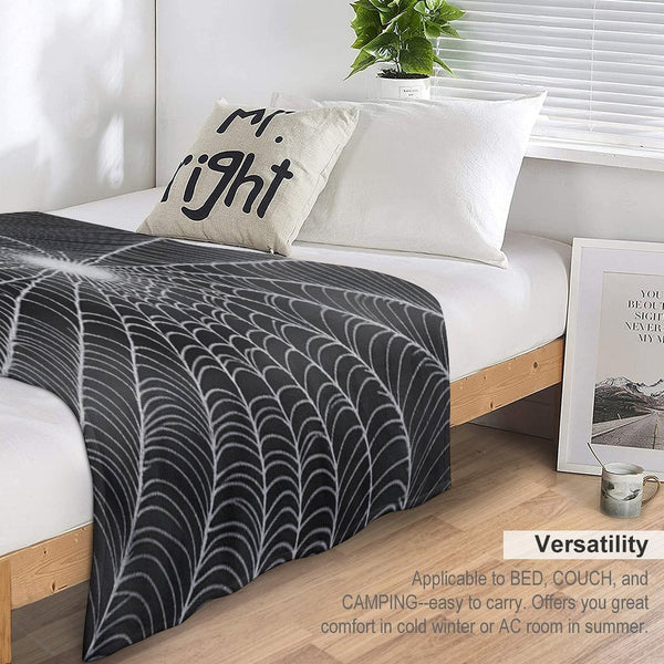 Spider Web Halloween Wrinkle-free Throw Blanket