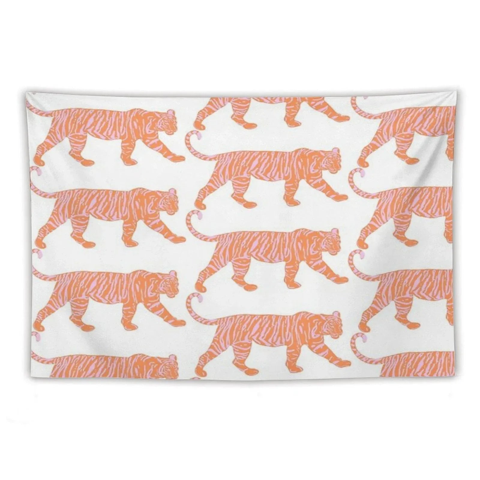 Orange And Pink Tiger Tapestry