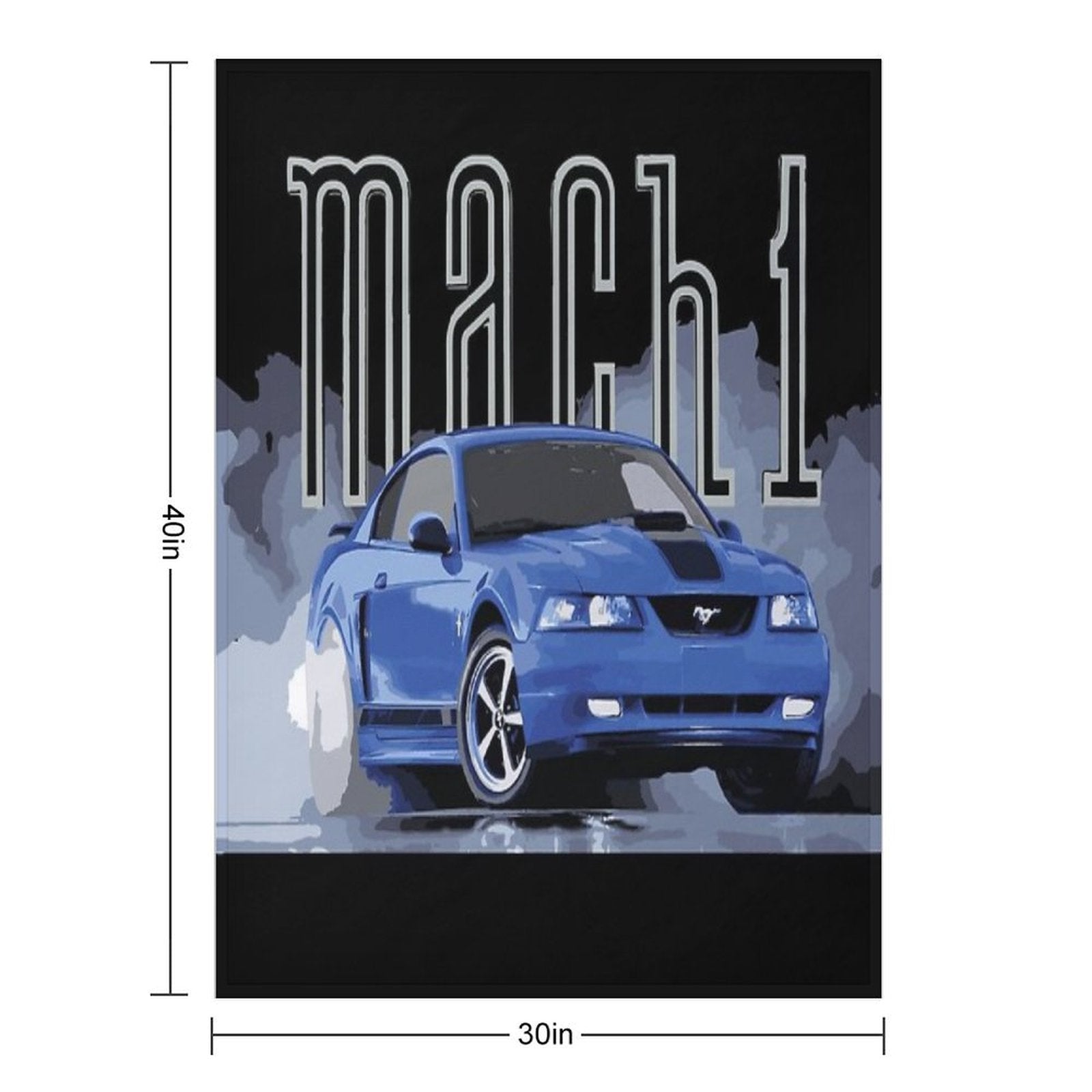Azure Blue Mach 1 Sn95 Mustang GT 4.6L V8 4th Gen RETrO USA Premium Throw Blanket