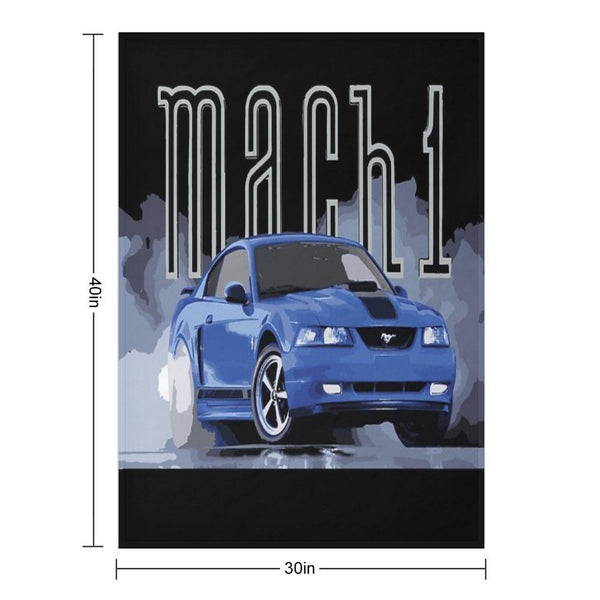 Azure Blue Mach 1 Sn95 Mustang GT 4.6L V8 4th Gen RETrO USA Premium Throw Blanket