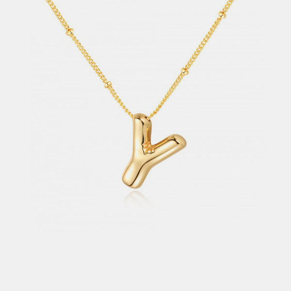 Gold Initial Letter Pendant Necklace