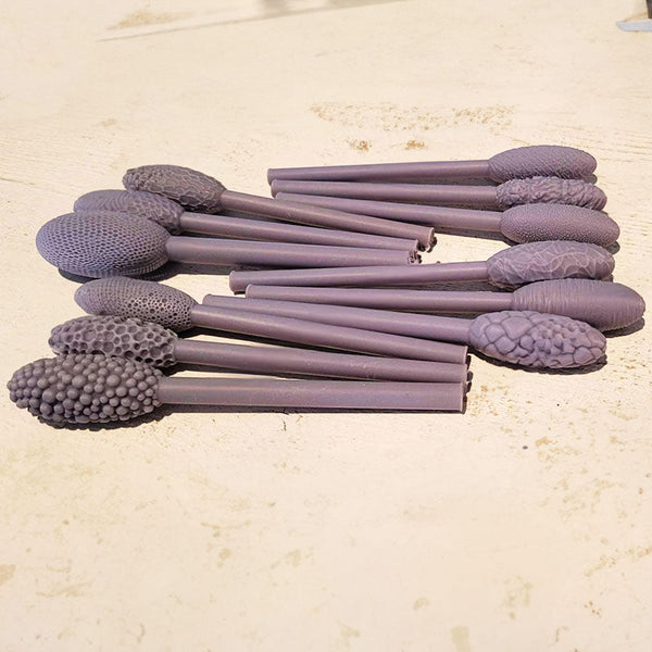 9 - piece Clay Art Texture Tool Sets. Includes Pattern Rollers for Modeling, Embossing Plaids with Hand - held Rollers